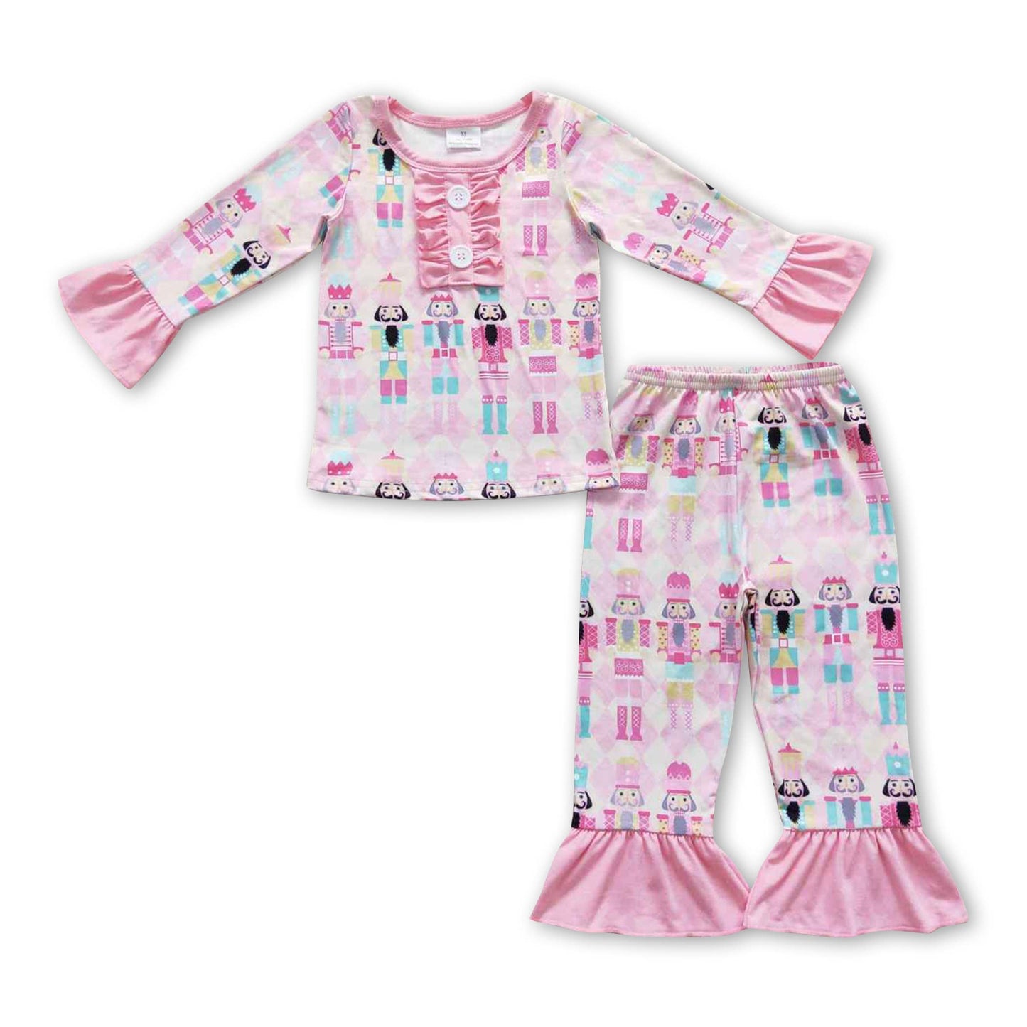 Pink long sleeves ballet kids girls Christmas night gown