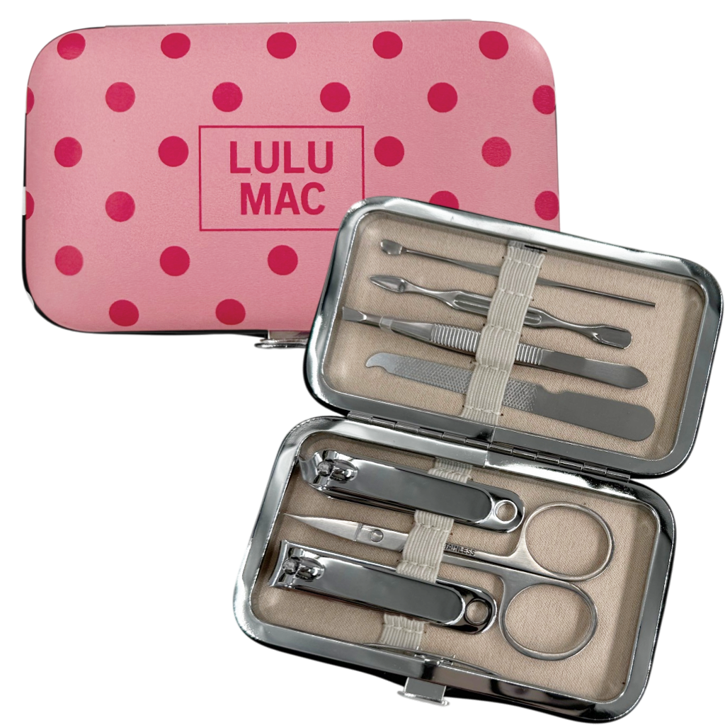 MCPD- Lulu Mac Pink/Hot Pink Dot Manicure Set