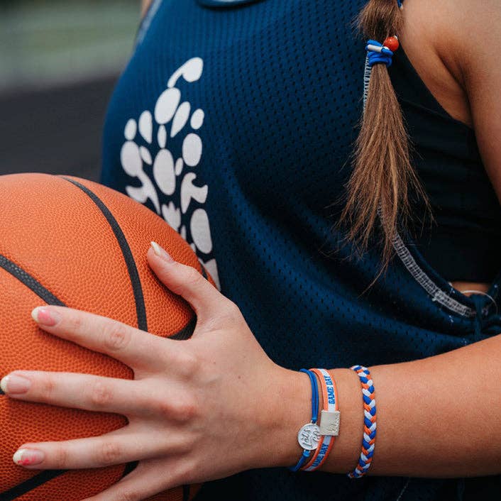 k'lani "Game Day" Blue & Orange Hair Tie Bracelets