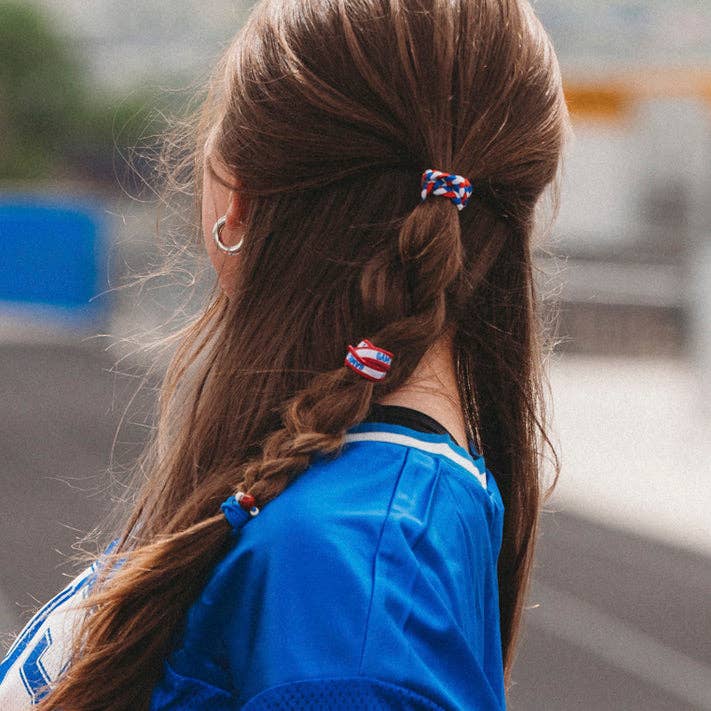 k'lani "Game Day" Red, Blue & White Hair Tie Bracelets