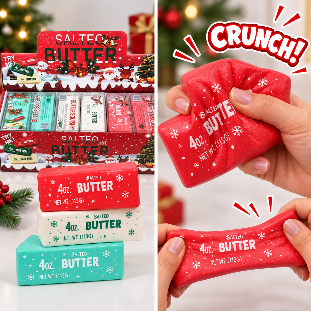Holiday Salted Butter Squishy — Crunchy Butter ASMR Squeeze