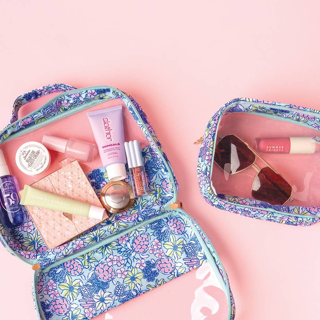 The Darling Effect Clearly Chic Cosmetic Bag Set–Coastal Cove