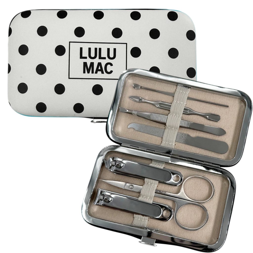 MCPD- Lulu Mac White/Black Dot Manicure Set