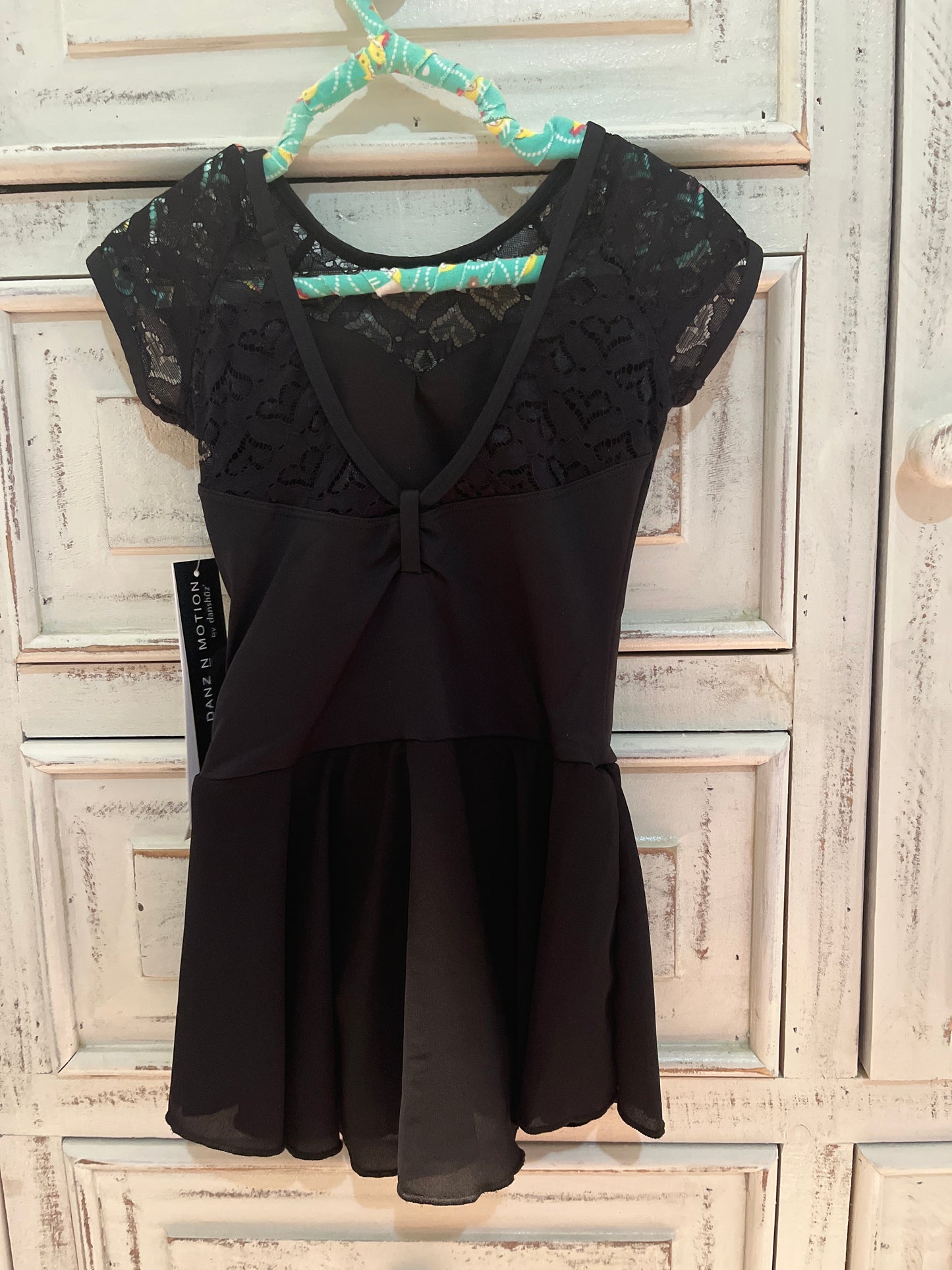 Danz N Motion Cap Sleeve Heart Lace Dress