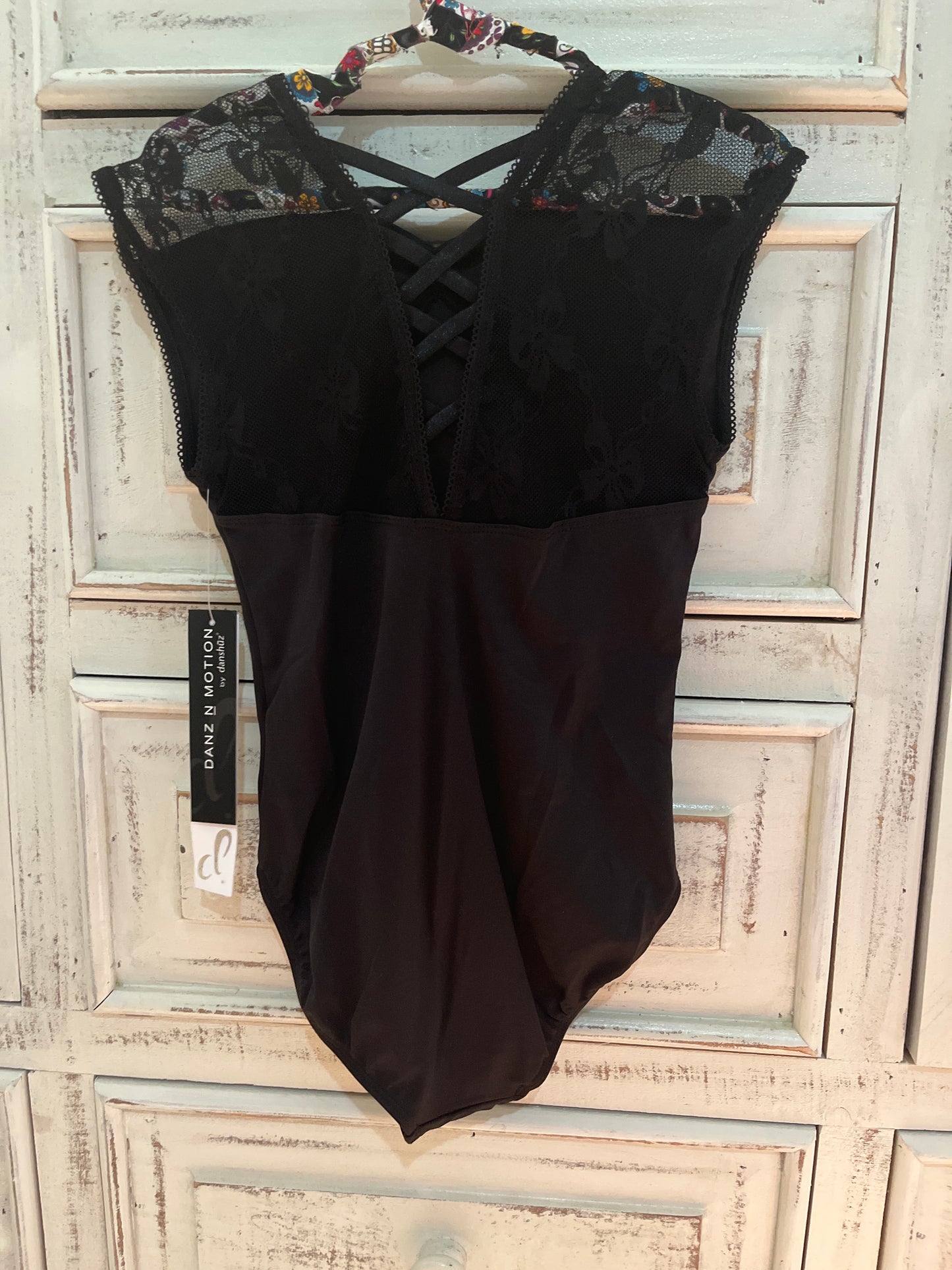 Danz N Motion Bow Mesh Tank Leotard