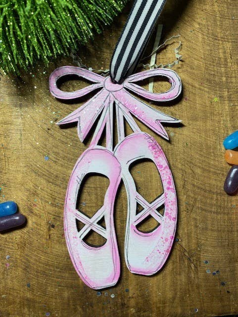Dance ballet slippers ornament hand painted personalizable