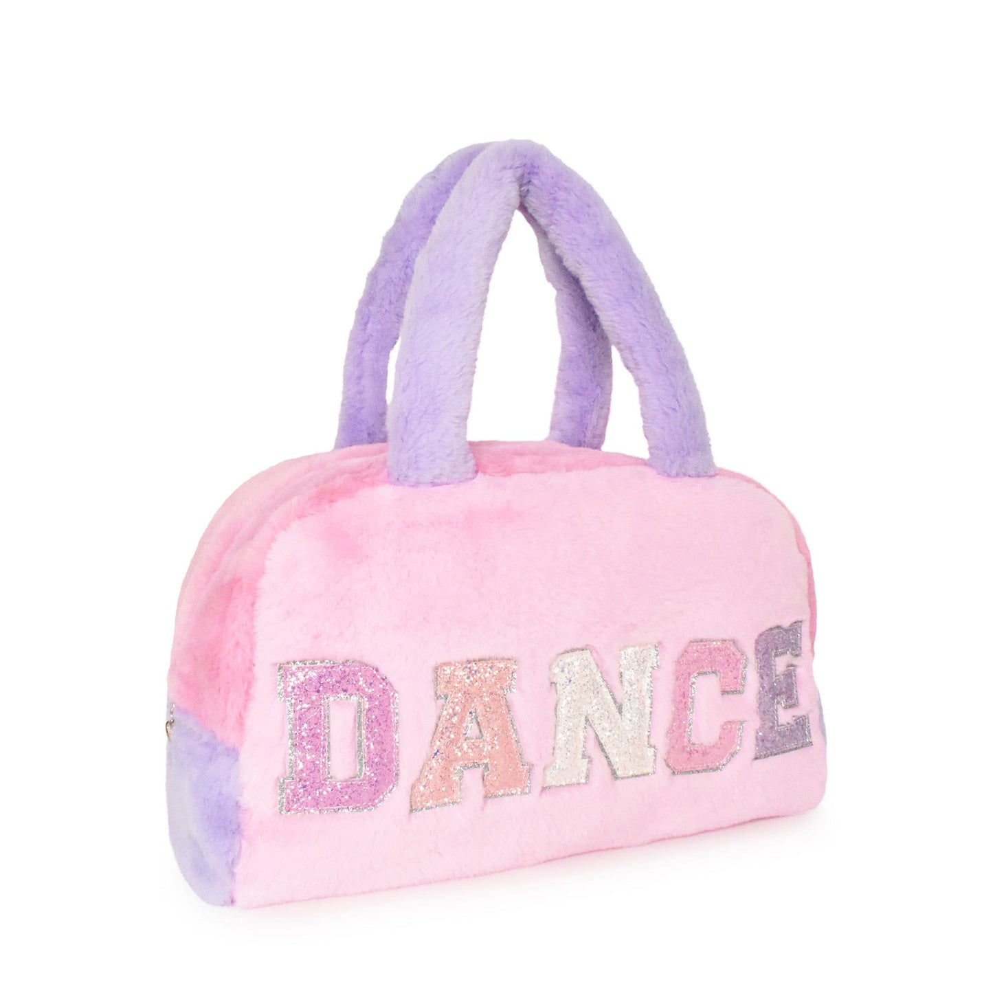 Color Block Plush "DANCE" Medium Duffle Bag