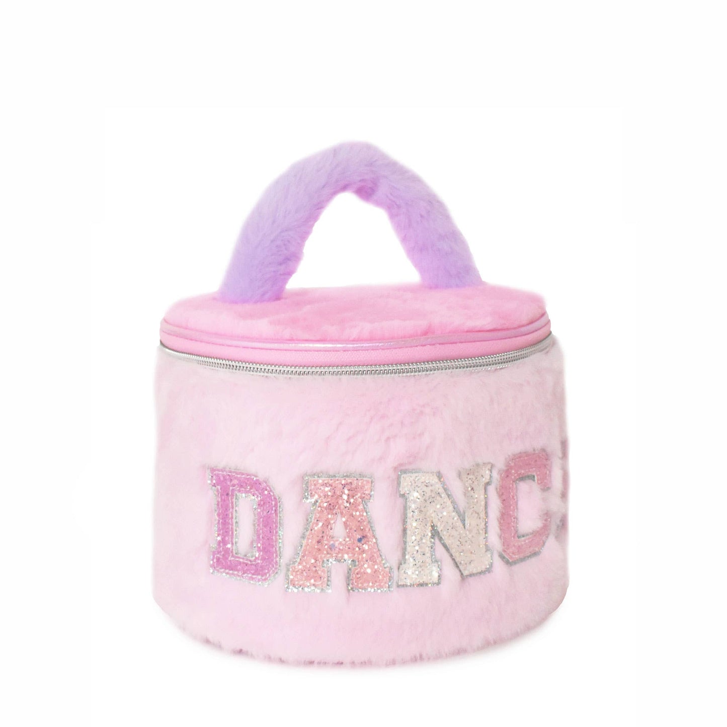 Color Block Plush 'DANCE' Round Glam Bag