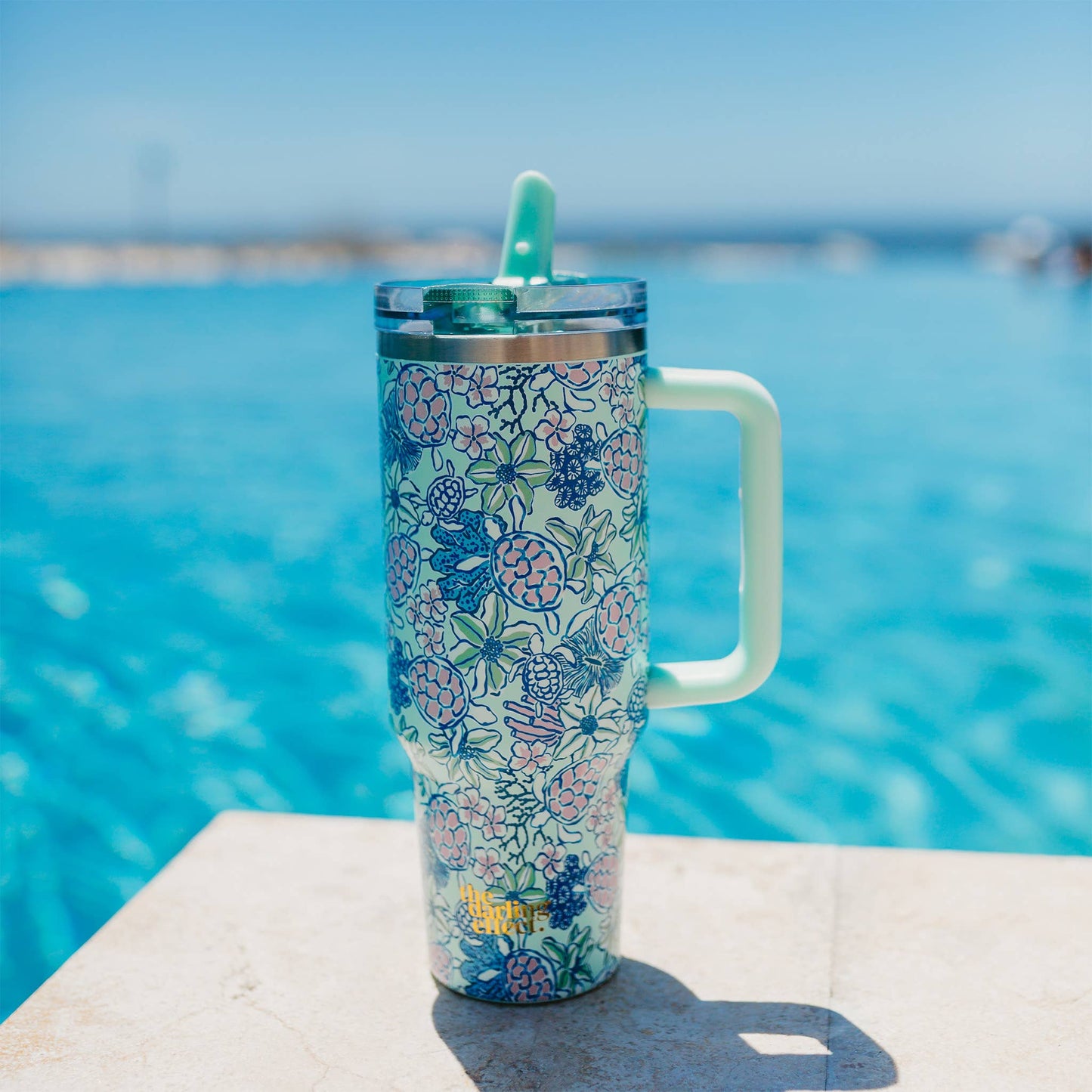 The Darling Effect 40 oz Lifestyle Flip Straw Tumbler–Coastal Cove