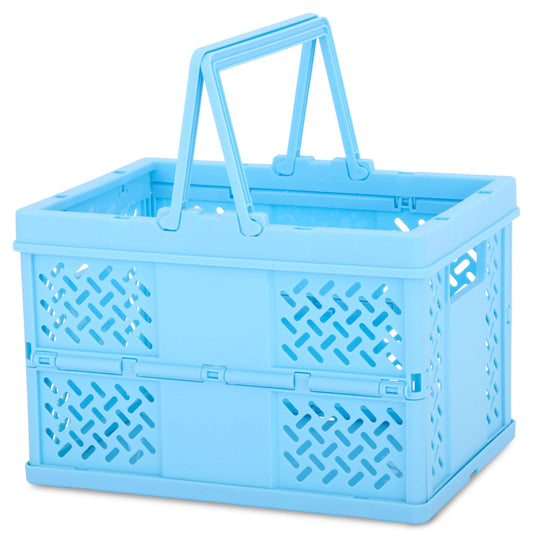 BLUE FOLDABLE STORAGE CRATE SMALL