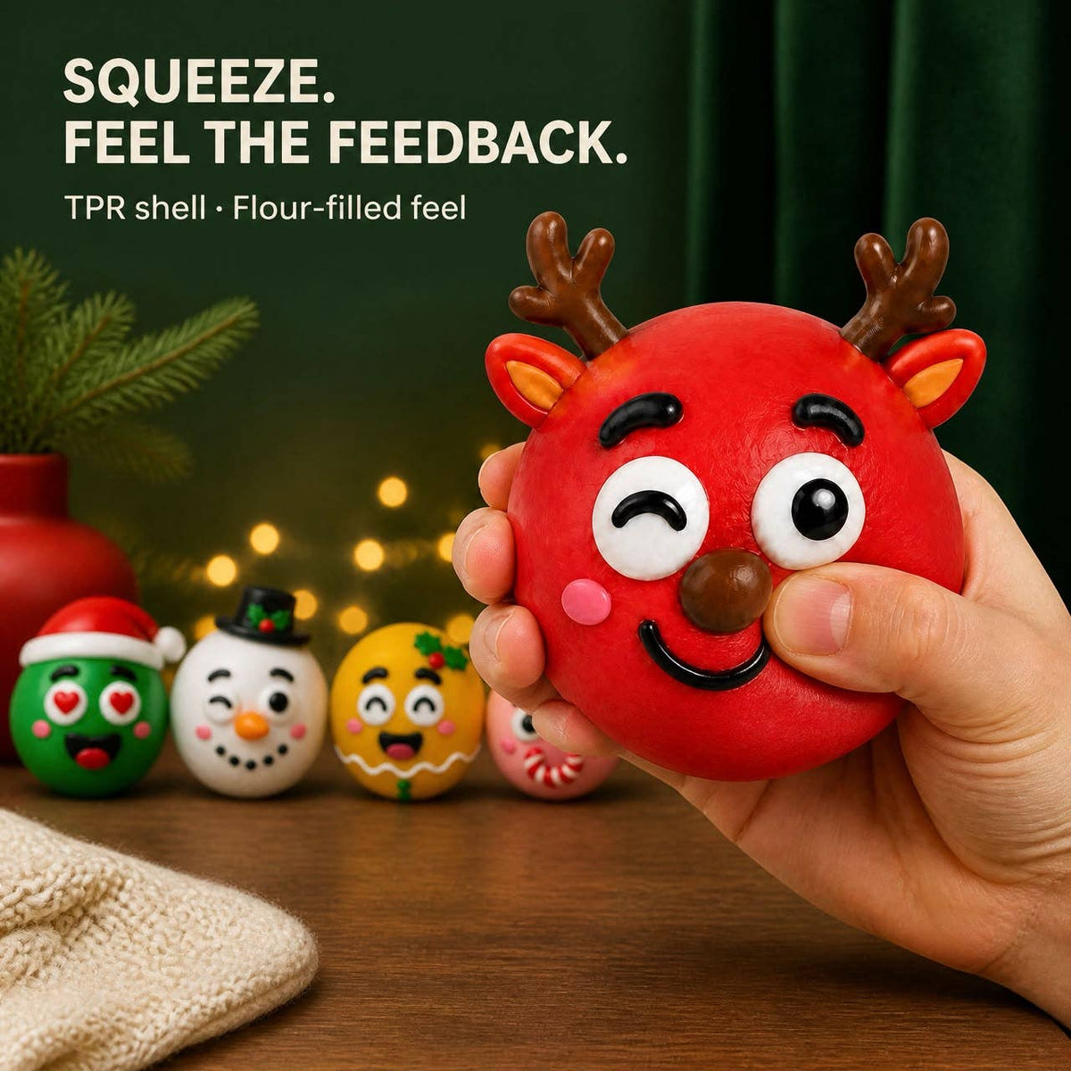 Funny Faces Squishy Balls — Christmas Edition