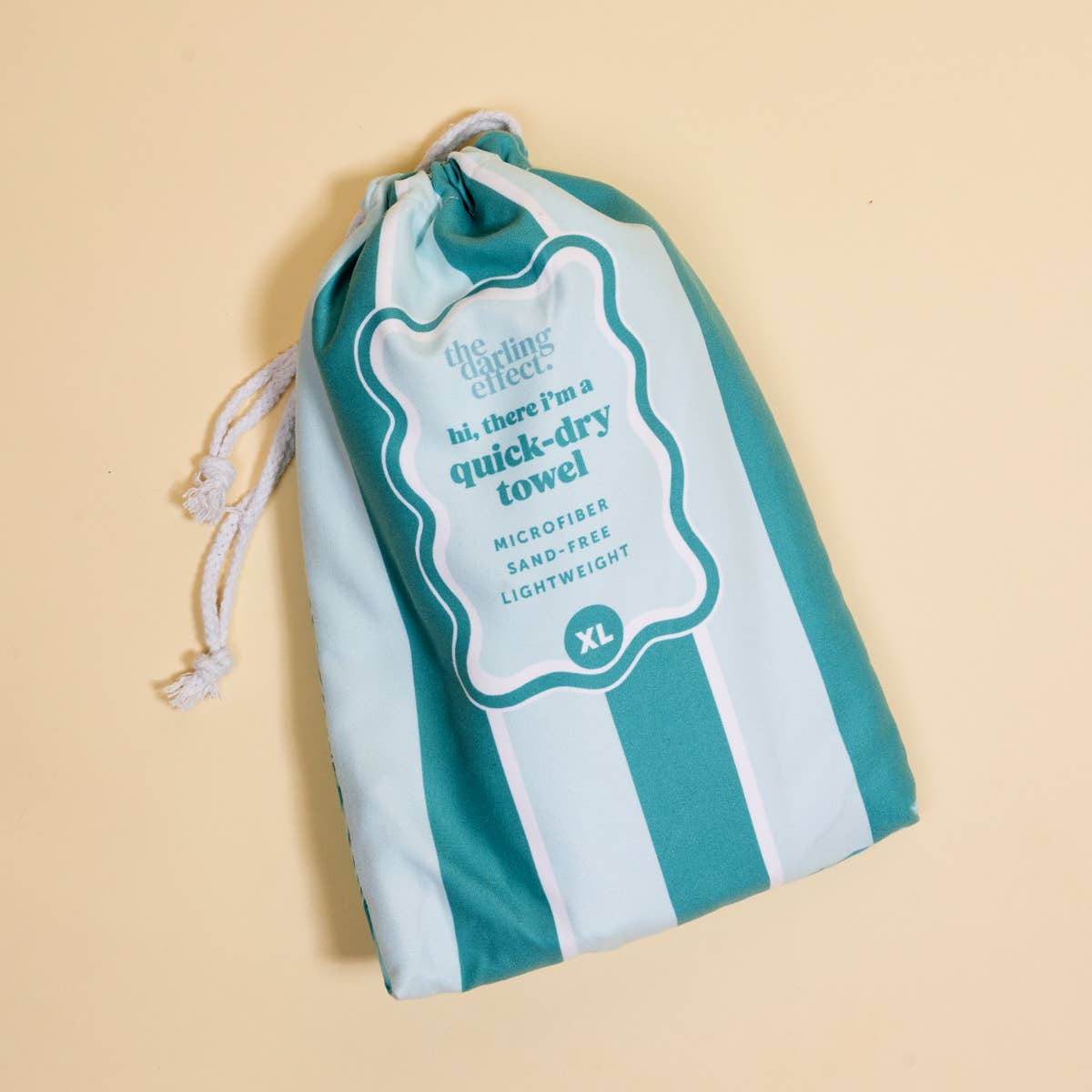 The Darling Effect XL Quick-Dry Beach Towel–Sicily Stripes Teal