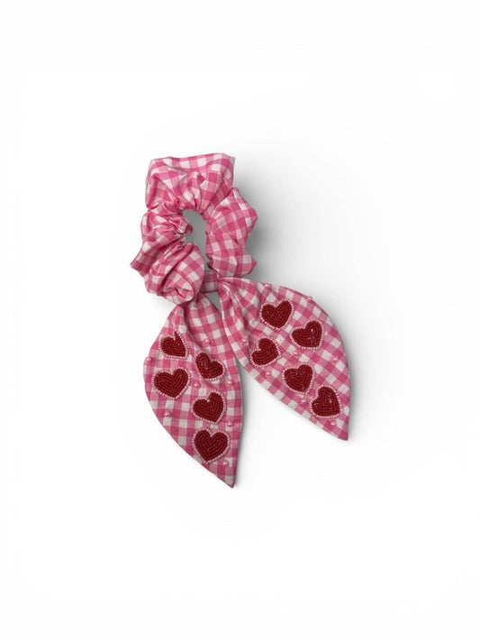 Valentine's Scrunchie - Gingham Hearts