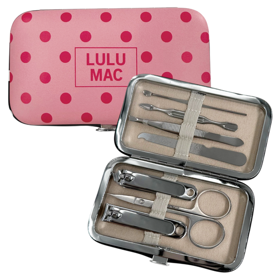 MCPD- Lulu Mac Pink/Hot Pink Dot Manicure Set