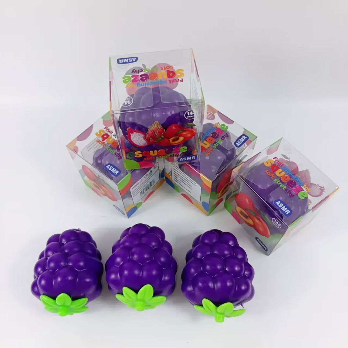 Crunchy Grape Block-Filled Squishy Toy