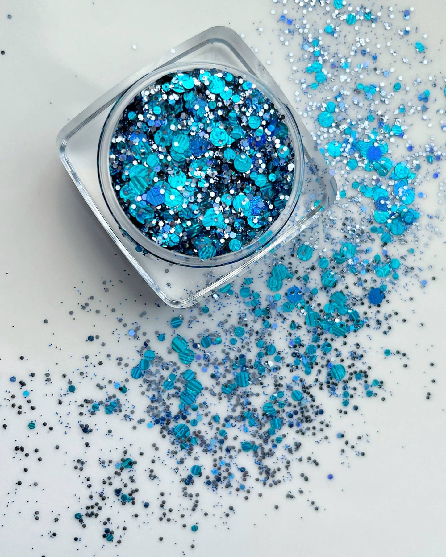 Blue and Teal Face and Body Glitter Gel