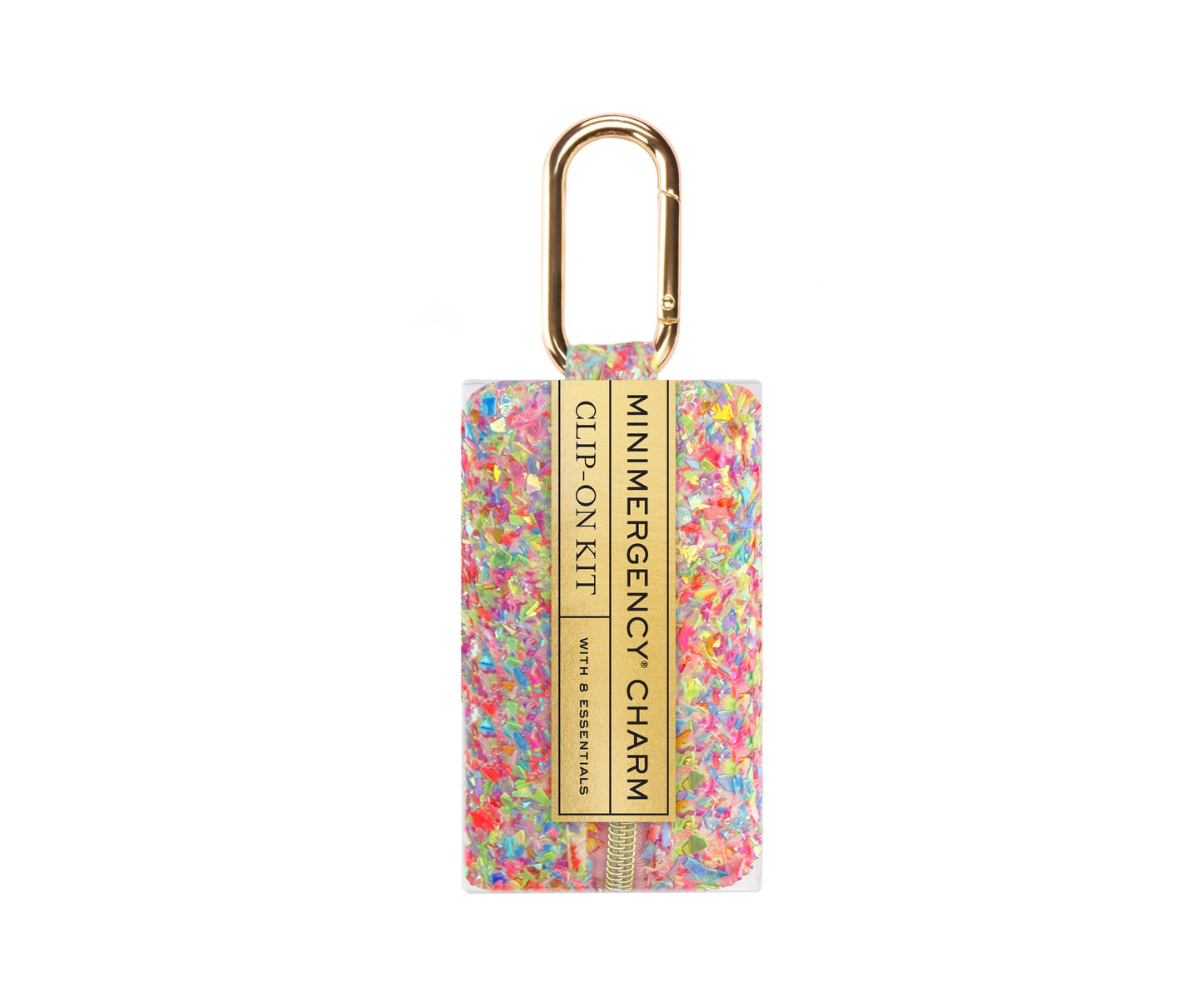 Glitter Minimergency Charm | Neon Multi, Bag Charm, Purse