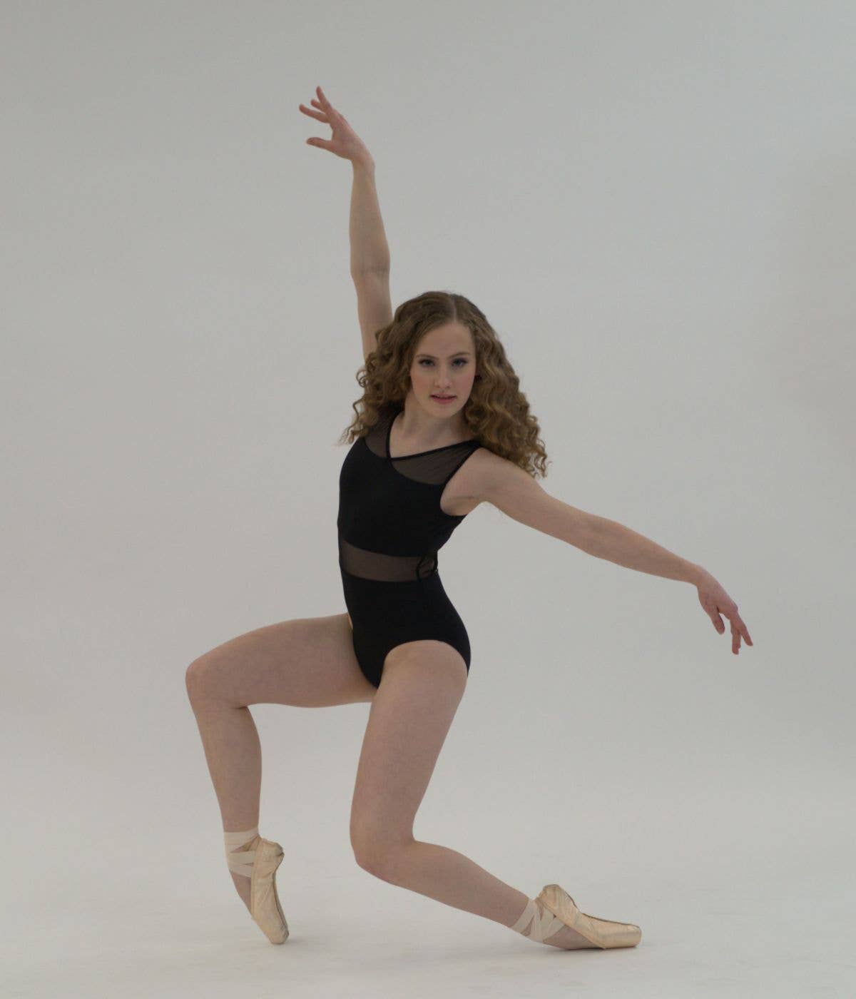 V-Neck Mesh Inset Leotard