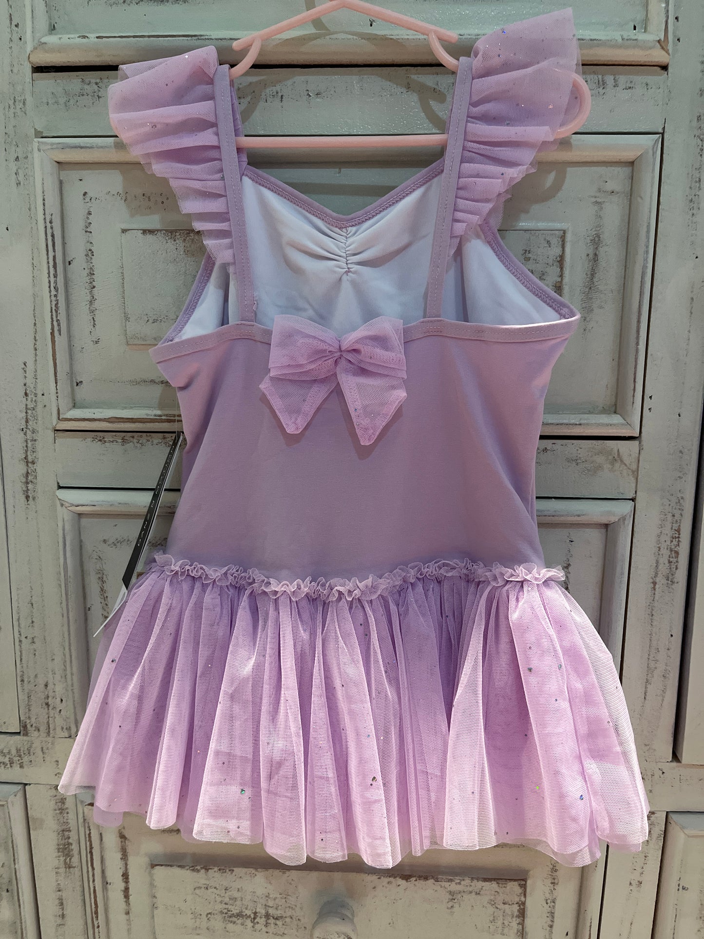 Danz N Motion Flutter Sleeve Dress With Glitter Skirt