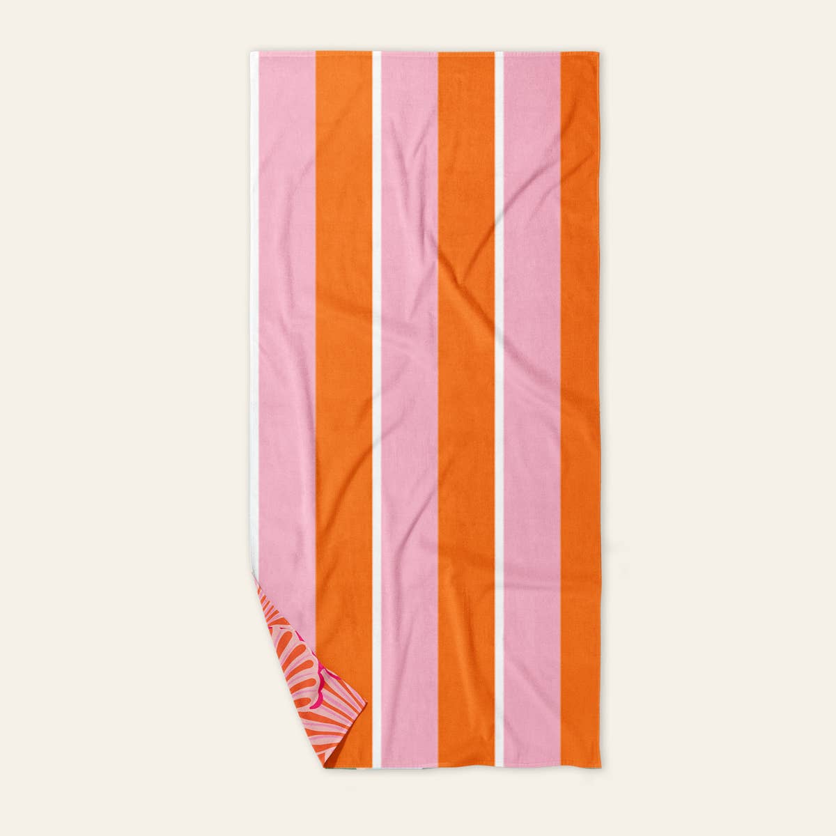 The Darling Effect XL Quick-Dry Beach Towel–Sicily Stripes Pink