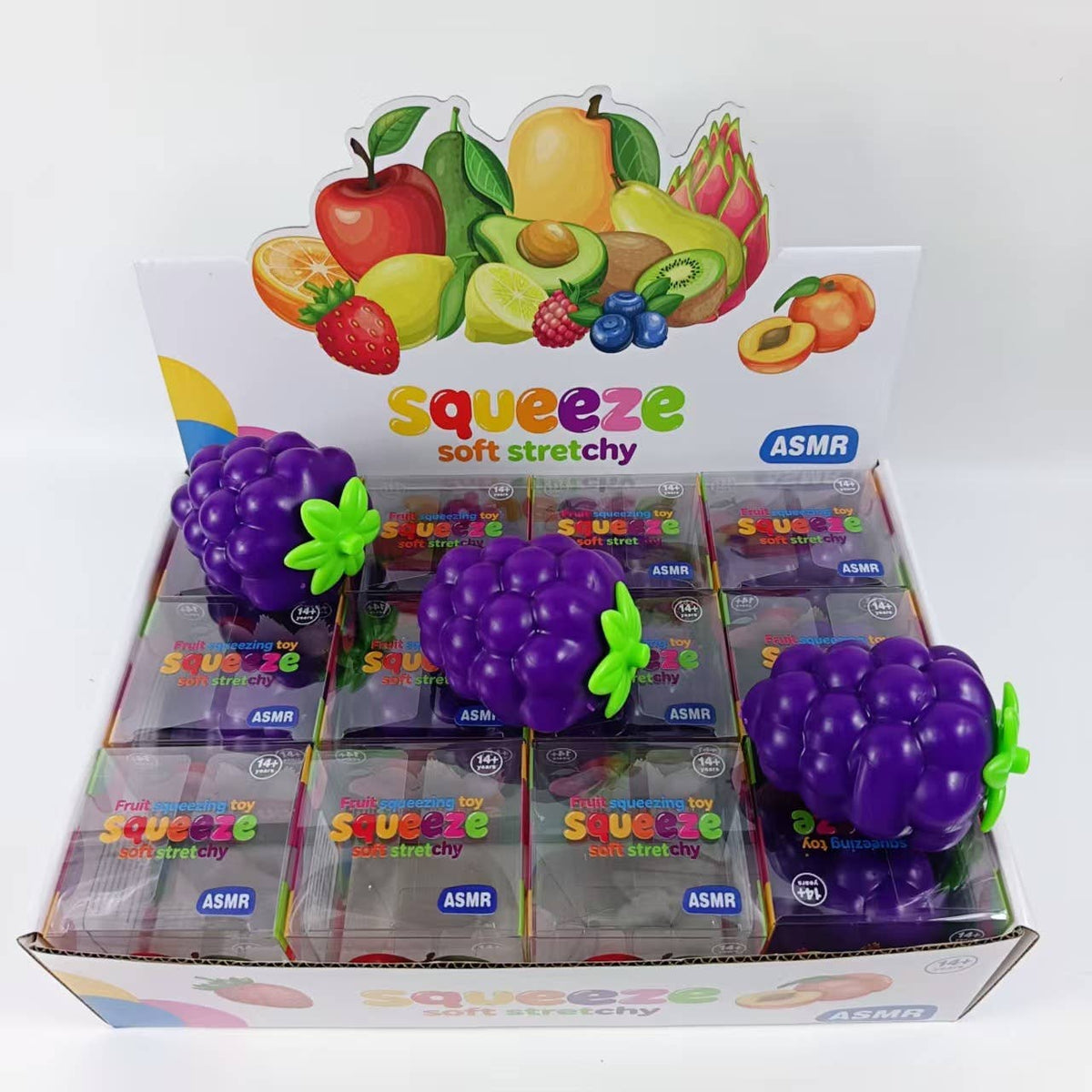 Crunchy Grape Block-Filled Squishy Toy