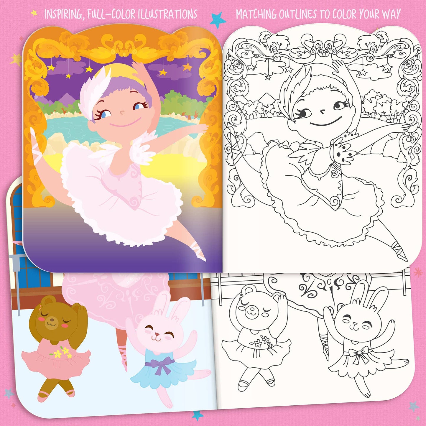 The Piggy Story Glitter Ballerina Dry Erase Coloring Book & Crayon Gift Set