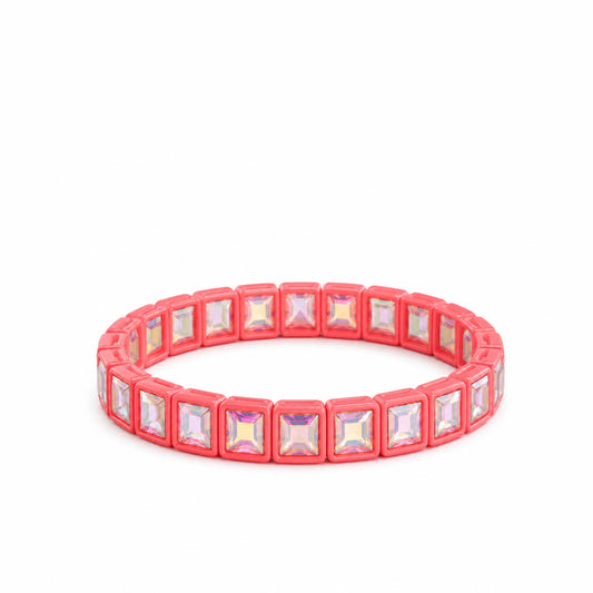 BR-RS-1002 Coral Rhinestone Bracelet