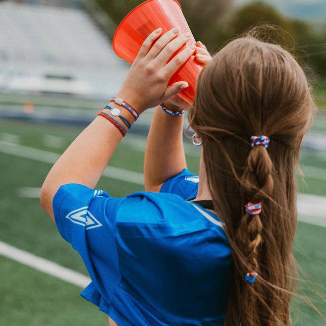 k'lani "Game Day" Red, Blue & White Hair Tie Bracelets