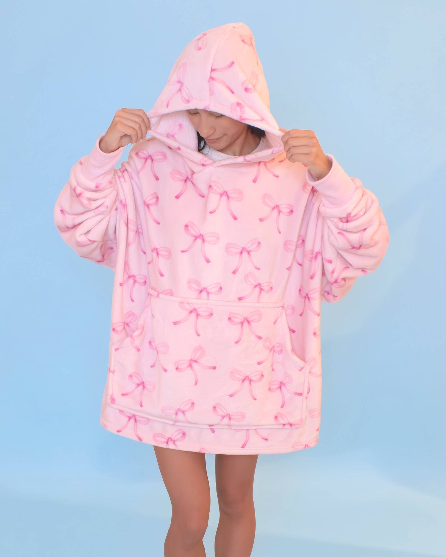Fleece Printed Pullover Oversized Blanket Hoodie