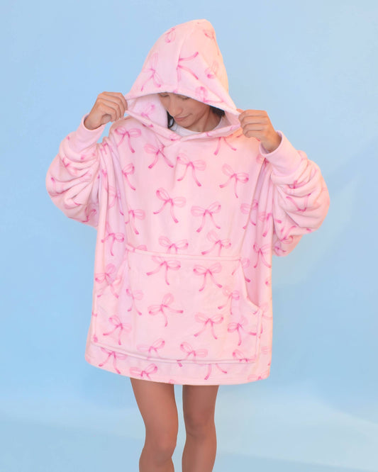 Fleece Printed Pullover Oversized Blanket Hoodie
