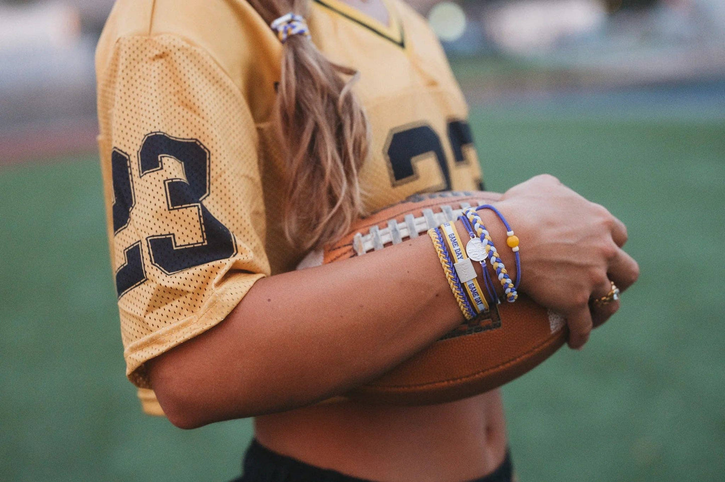 k'lani "Game Day" Purple & Yellow Hair Tie Bracelets