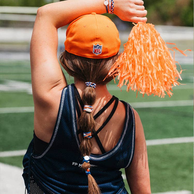 k'lani "Game Day" Blue & Orange Hair Tie Bracelets