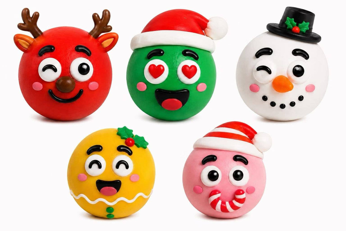 Funny Faces Squishy Balls — Christmas Edition