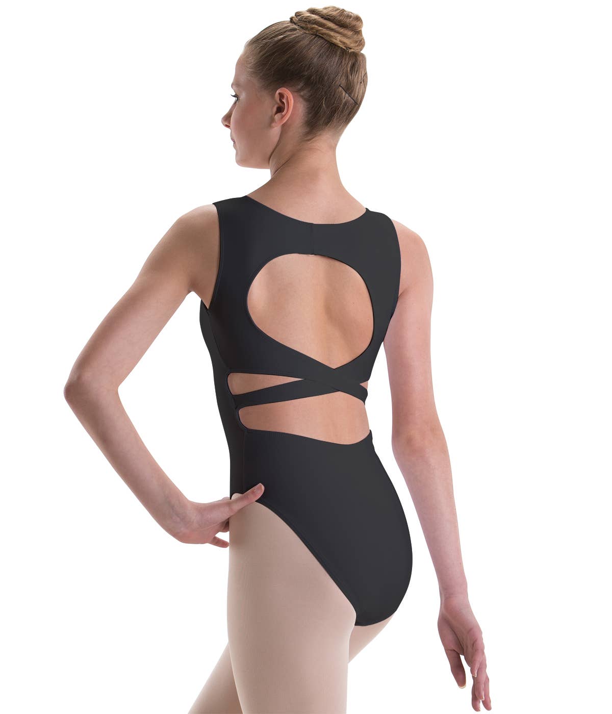 SilkSkyn Pinch Front Circle Cross Back Tank Leotard