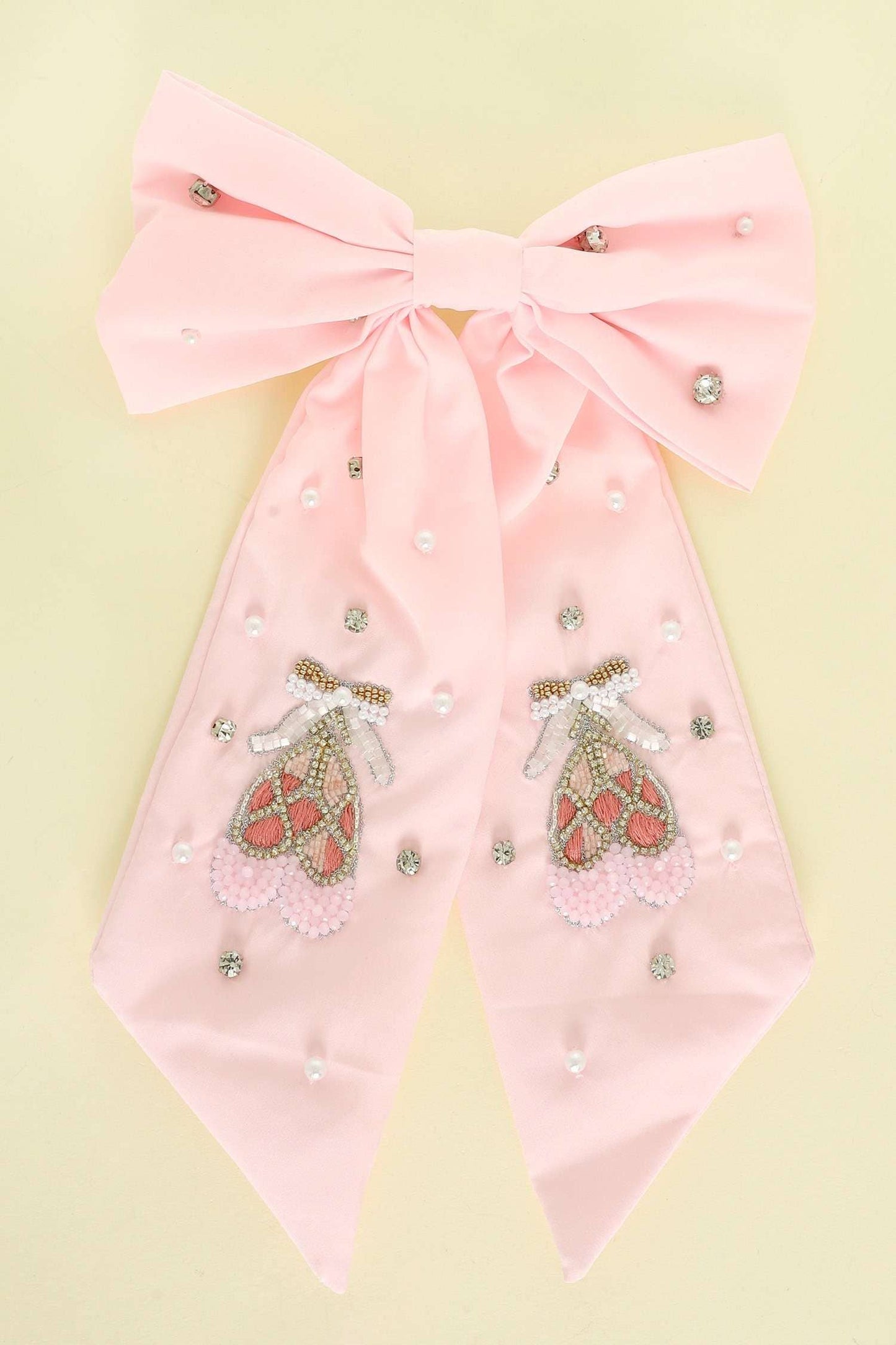 JEWELED BALLET SHOE BOW BARRETTE HAIR CLIP H17301