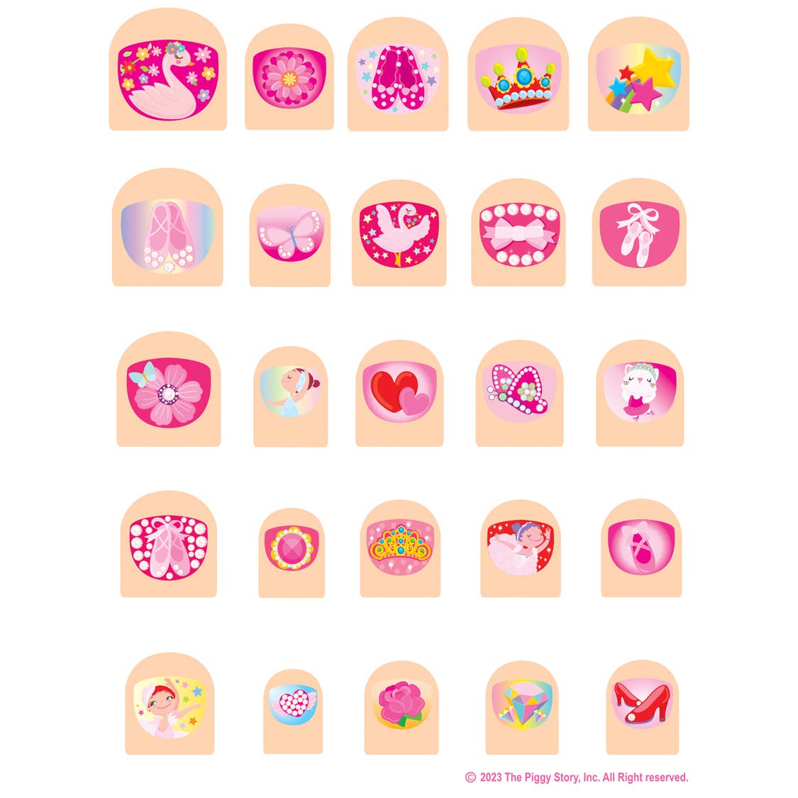 The Piggy Story Ballet Bracelet and Nail Sticker Easter Basket Gift Pack