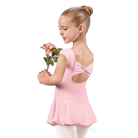 Eurotard Girls Microfiber Bow Back Cap Sleeve Dance Dress (44285)