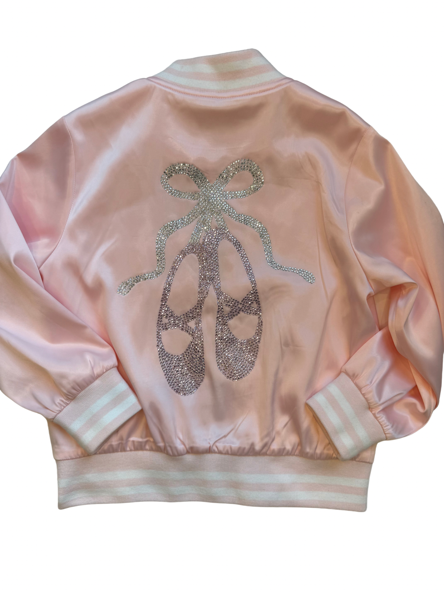 Rhinestone Ballet Satin Bomber