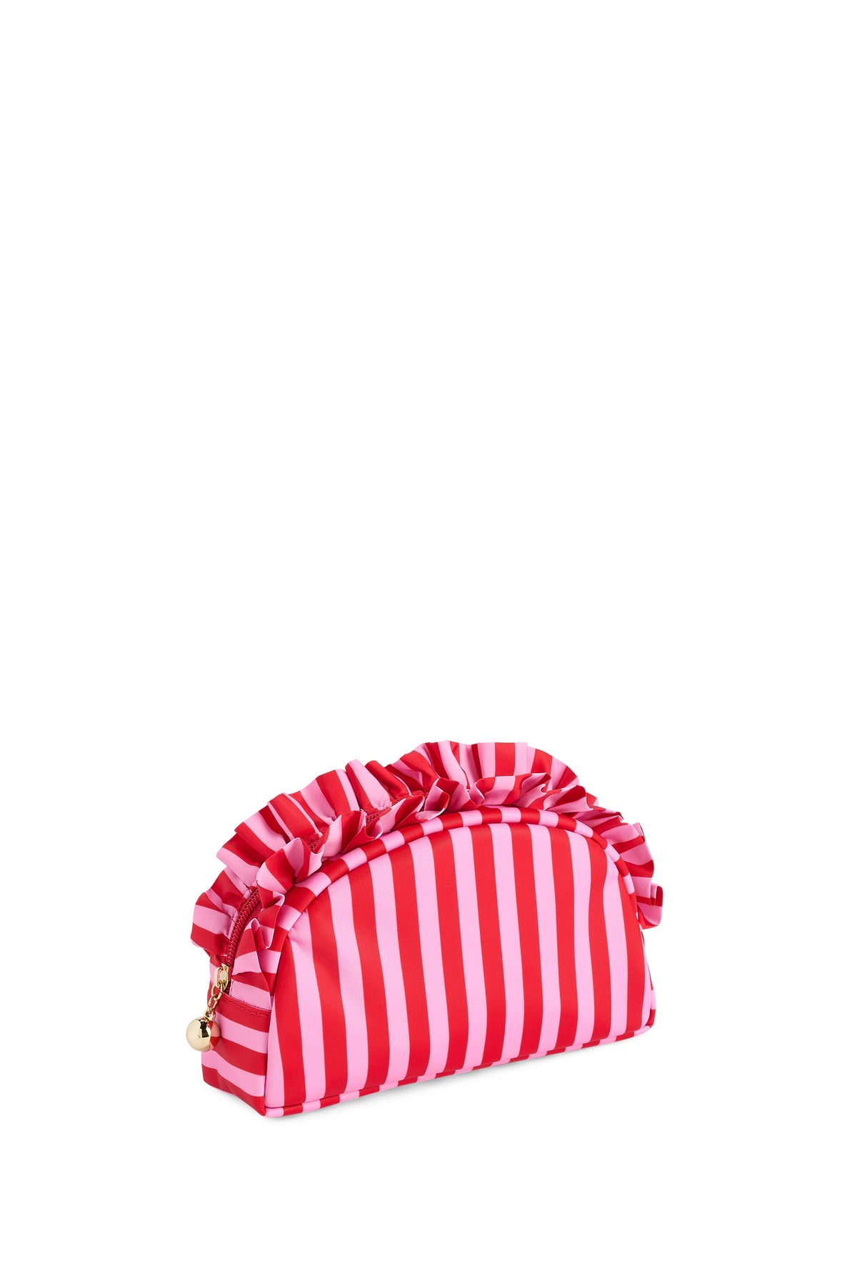 STRIPE RUFFLE SMALL ZIP POUCH