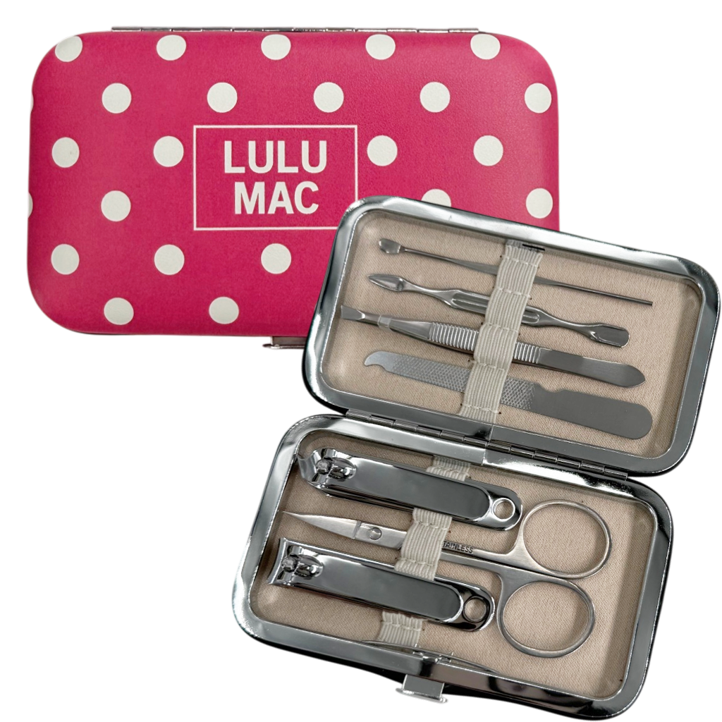 MCPD- Lulu Mac Hot Pink/White Dot Manicure Set