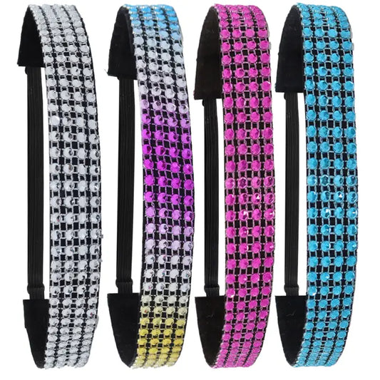 Adjustable No Slip Rhinestone Sports Headband