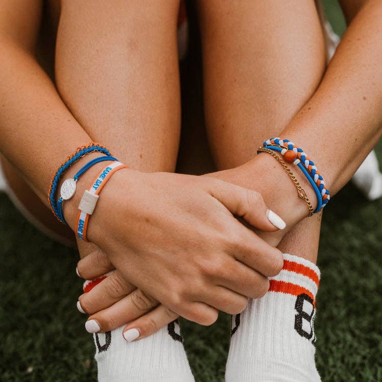 k'lani "Game Day" Blue & Orange Hair Tie Bracelets