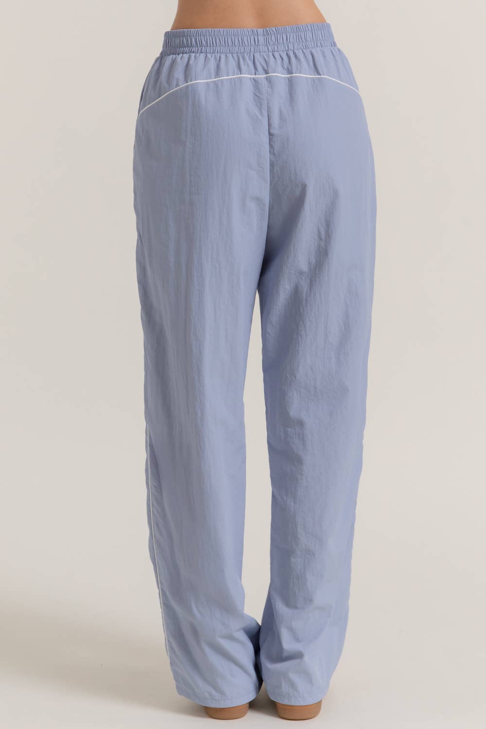 Anorak Fabric Side Piping Track Pants with Opening Stopper