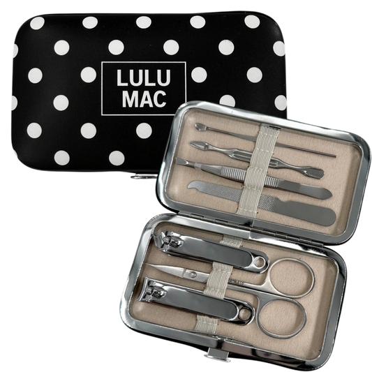 MCPD- Lulu Mac Black/White Dot Manicure Set