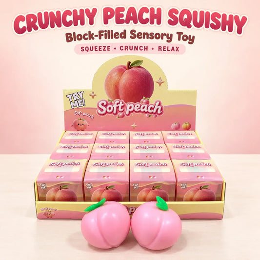Crunchy Peach Block Squishy Toy