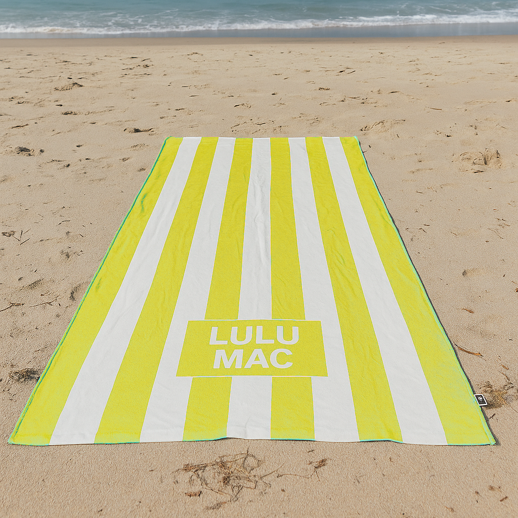BT1413-Lulu Mac Yellow Darby Beach Towel