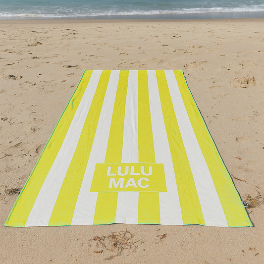 BT1413-Lulu Mac Yellow Darby Beach Towel