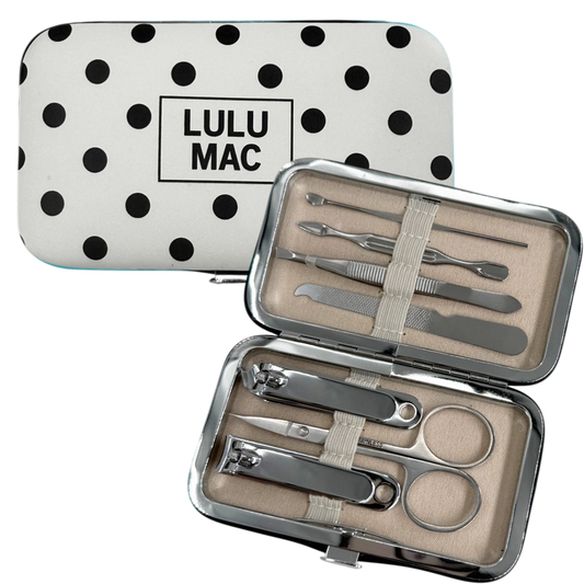 MCPD- Lulu Mac White/Black Dot Manicure Set