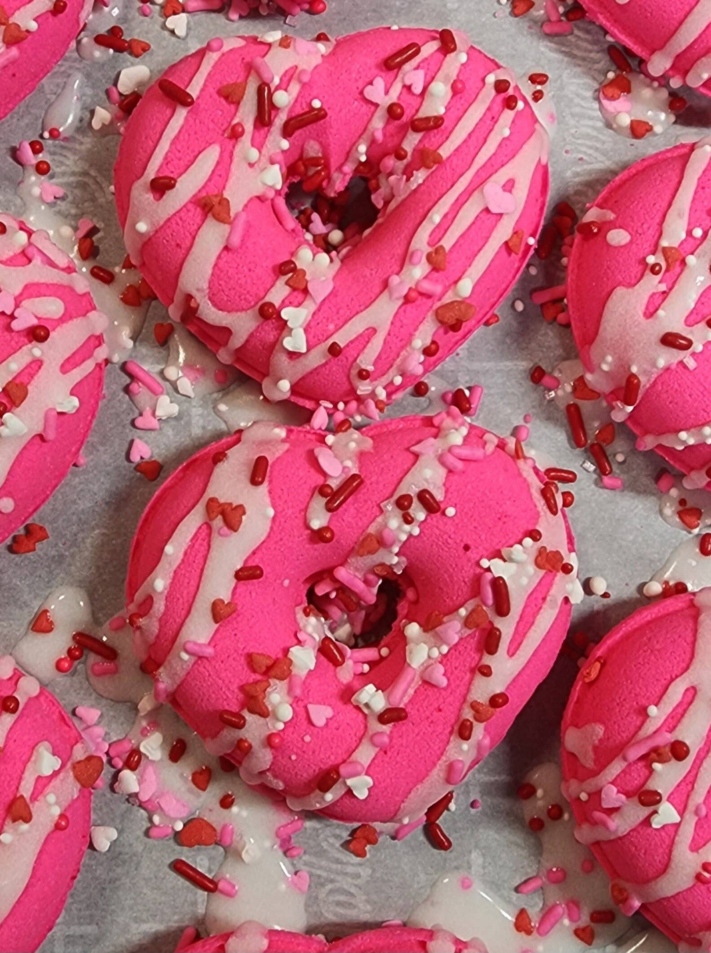 Valentine Heart Shaped Donut Bath Bomb, Valentine's Gift