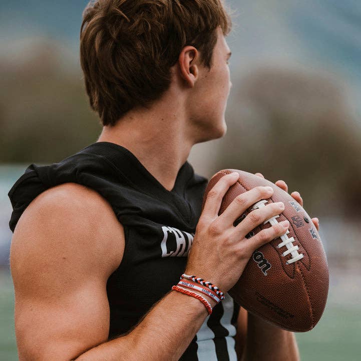 k'lani "Game Day" Red, Black & White Hair Tie Bracelets